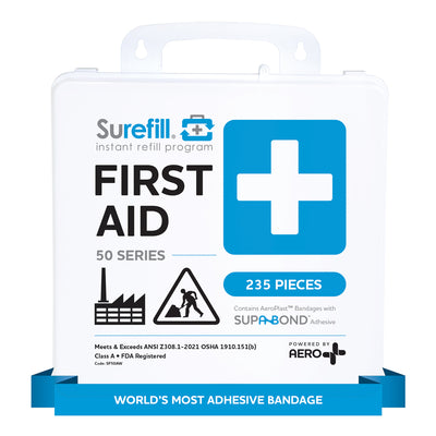 AERO SUREFILL 50 ANSI 2021 A+ First Aid Kit - Weatherproof Plastic Case - SF50AW