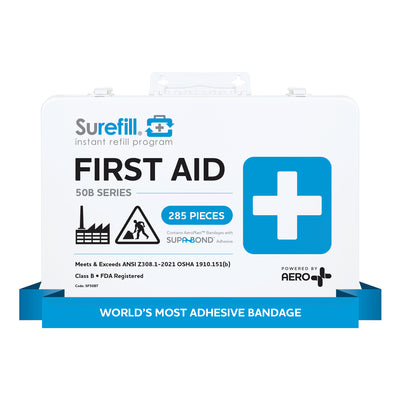 AERO SUREFILL 50 ANSI 2021 B First Aid Kit - Metal Case - SF50BT