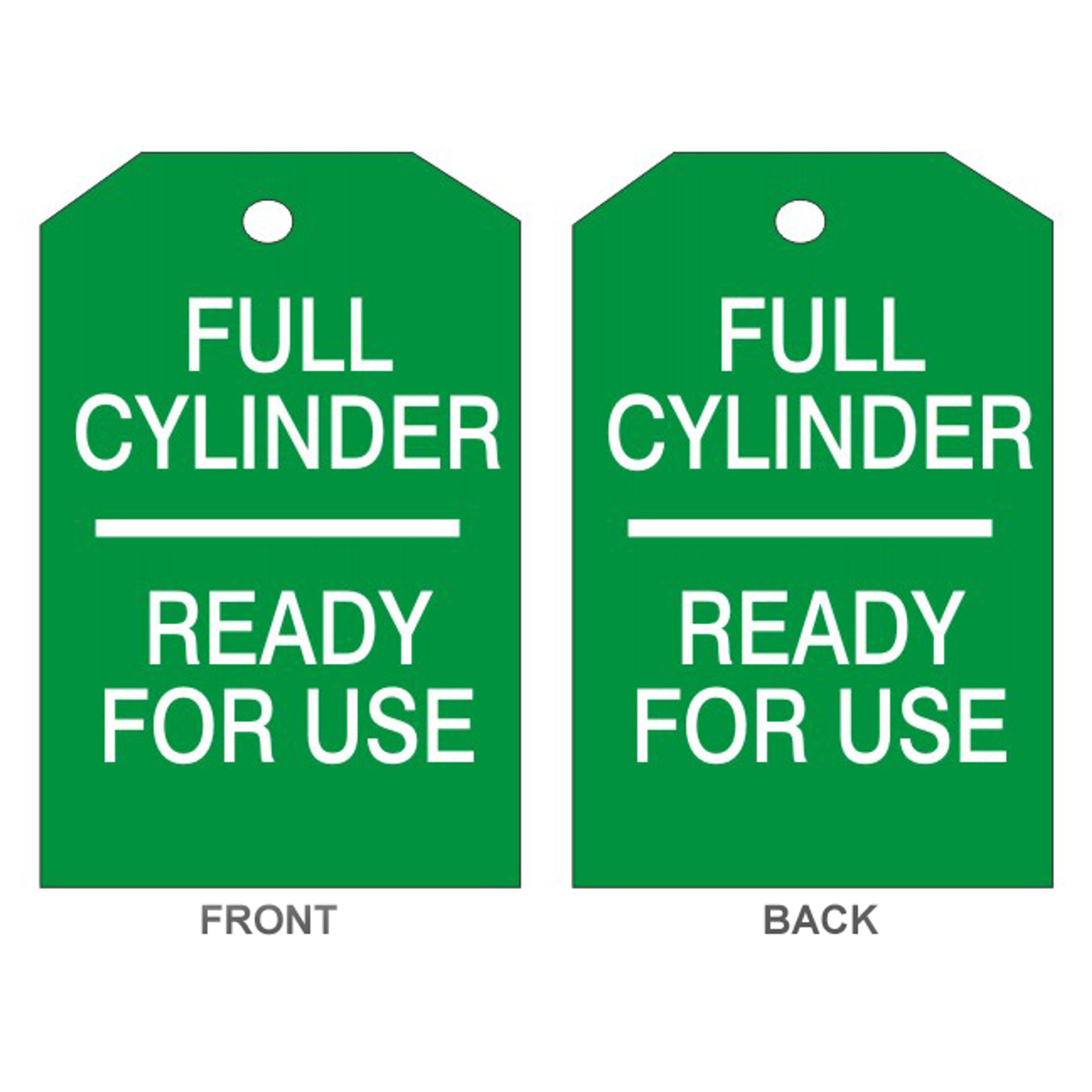 FULL CYLINDER READY FOR USE TAG - FULL CYLINDER READY FOR USE TAG, 6.125X3, Tagboard
