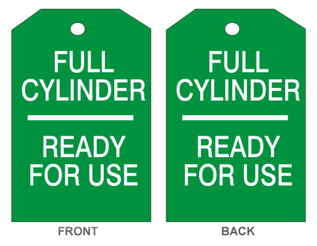 FULL CYLINDER READY FOR USE TAG - FULL CYLINDER READY FOR USE TAG, 6.125X3, Tagboard
