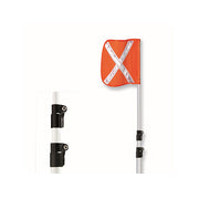 Warning Whip - General Purpose - Telescoping Pole - 13' - Non-Lighted - 16" Orange Flag - White X - TP13X-16-O