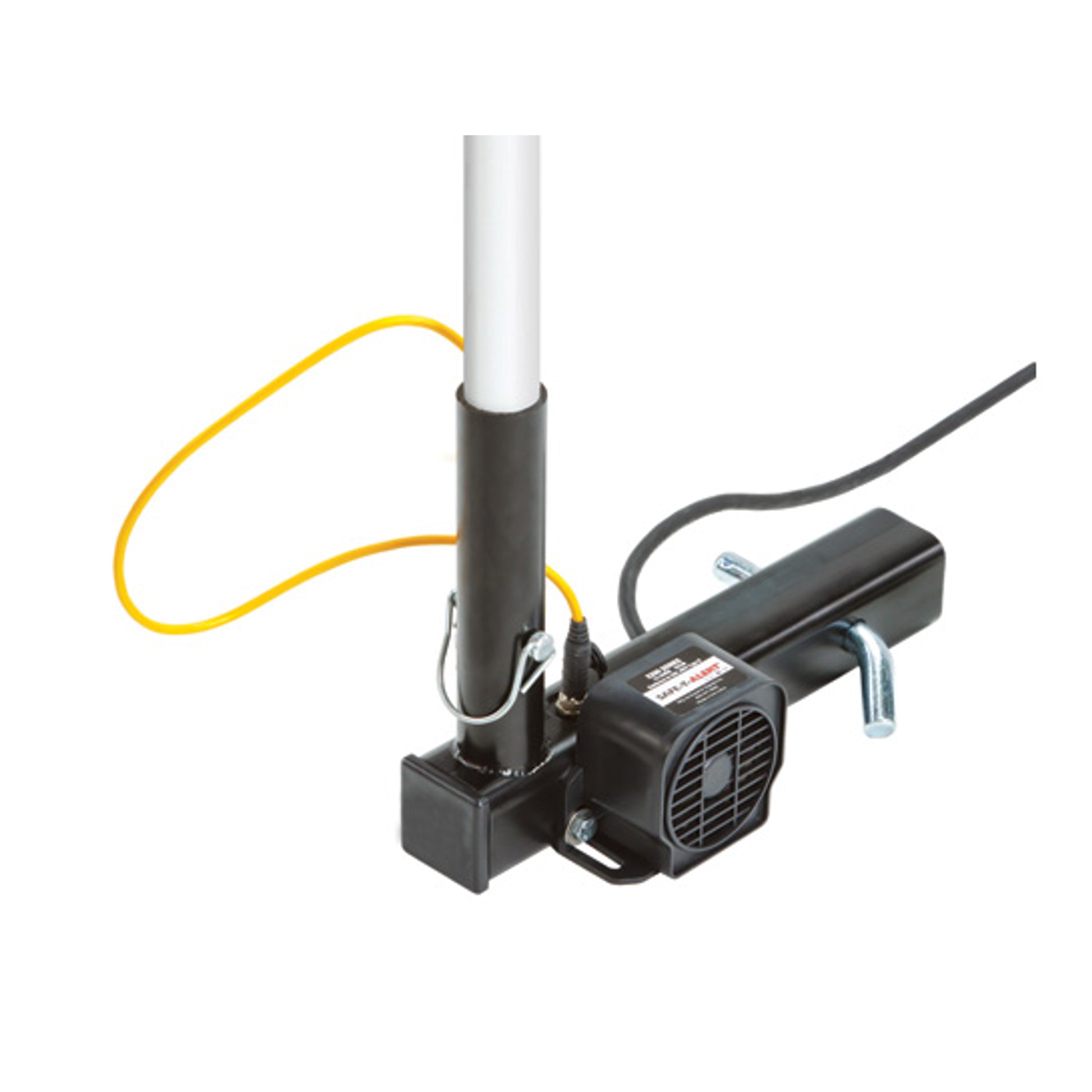 Warning Whip Telescoping Pole Hitch Mount - Lighted - 24" Power Cord W/ 7-Way Plug - Backup Alarm - TP7015PC-BU