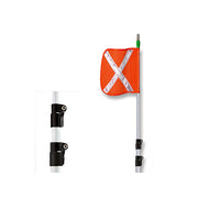 Warning Whip - General Purpose - Telescoping Pole - 15' - Lighted - 16" Orange Flag - White X - TPCWHP15XL-16-O
