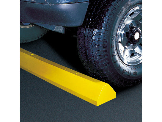 Plastic Truck Parking Stop - 8' - 96" X 7" X 10" - Yellow - With Steel Spike Hardware - TS8-SY