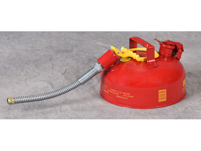 Justrite Type II Steel Safety Can for Flammables - 1 Gallon - 7/8" Metal Hose - Red - U211S