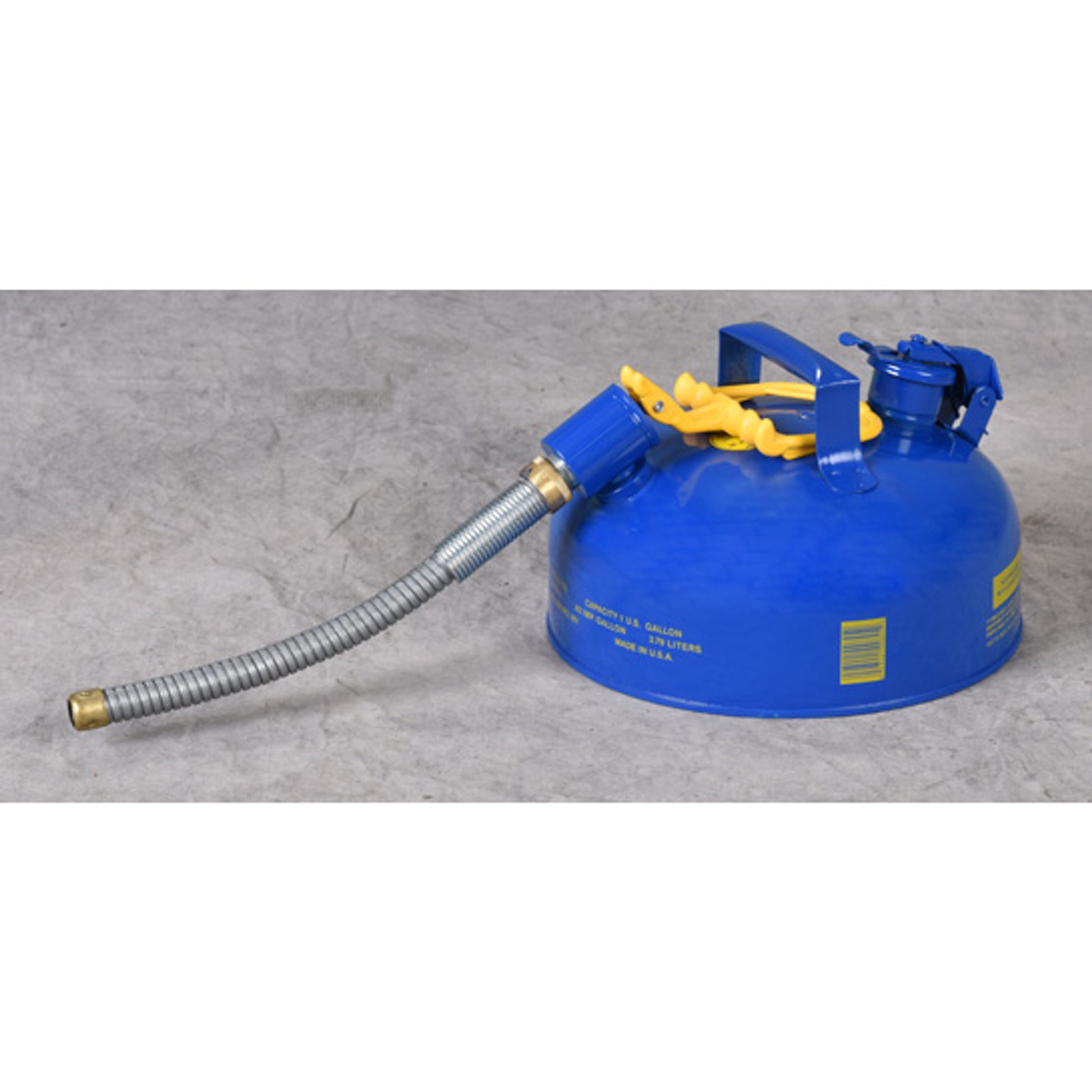 Eagle Type II Steel Safety Can for Combustibles - 1 Gallon - 7/8" Metal Hose - Blue - U211SB