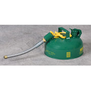 Eagle Type II Steel Safety Can for Combustibles - 1 Gallon - 7/8" Metal Hose - Green - U211SG