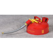 Eagle Type II Steel Safety Can for Flammables - 1 Gallon - 5/8" Metal Hose - Red - U211SX5