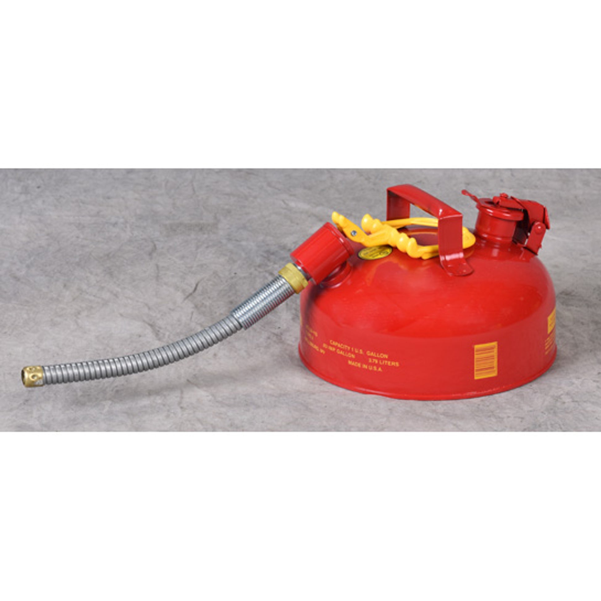 Eagle Type II Steel Safety Can for Flammables - 1 Gallon - 5/8" Metal Hose - Red - U211SX5
