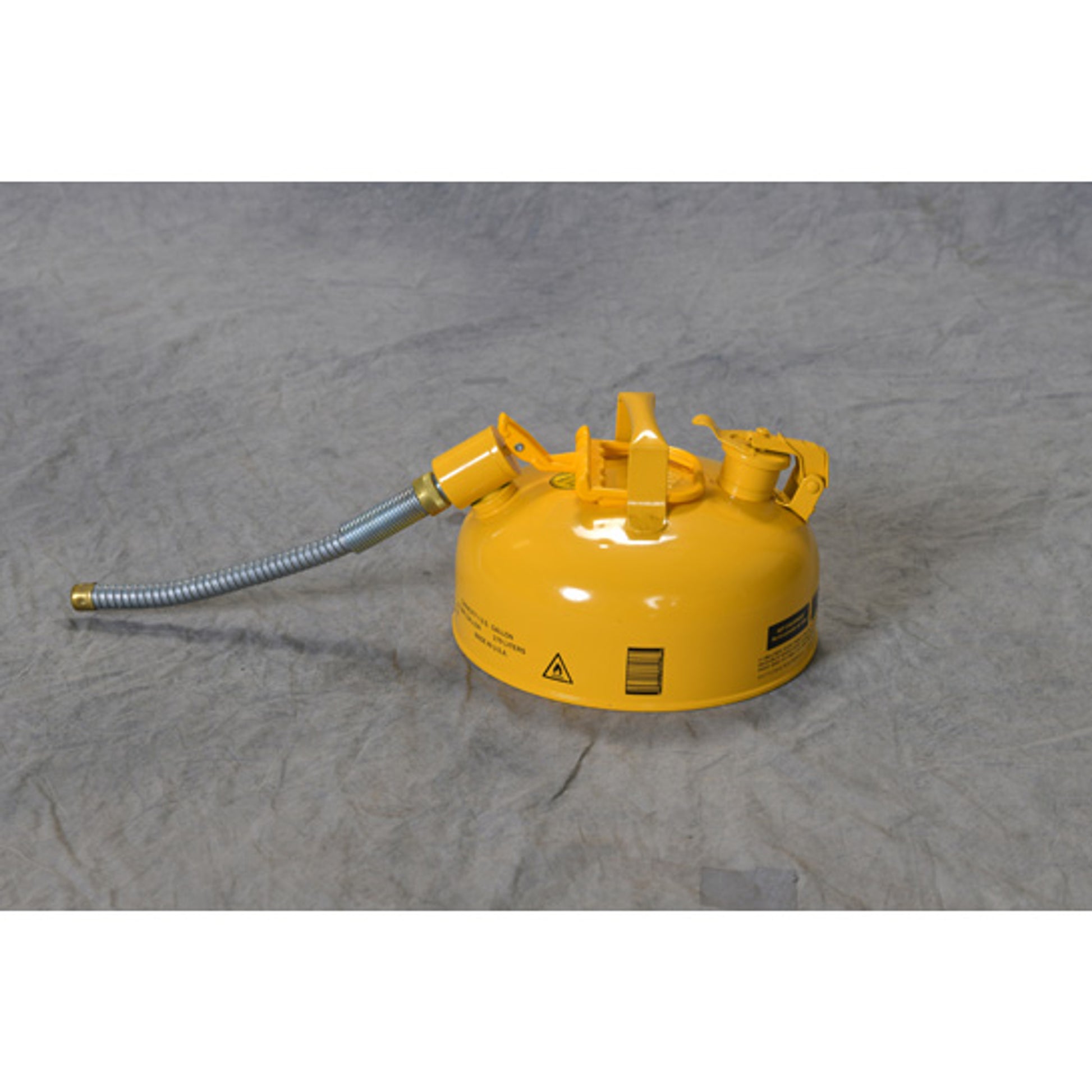 Eagle Type II Steel Safety Can for Diesel - 1 Gallon - 7/8" Metal Hose - Yellow - U211SY