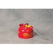 Eagle Type II Steel Safety Can for Flammables - 2.5 Gallon - 5/8" Metal Hose - Red - U226SX5