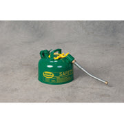 Eagle Type II Steel Safety Can for Combustibles - 2.5 Gallon - 5/8" Metal Hose - Green - U226SX5G