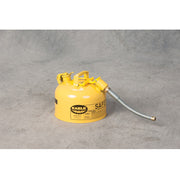 Eagle Type II Steel Safety Can for Diesel - 2.5 Gallon - 7/8" Metal Hose - Yellow - U226SY