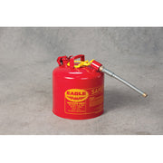 Eagle Type II Steel Safety Can for Flammables - 5 Gallon - 5/8" Metal Hose - Red - U251SX5