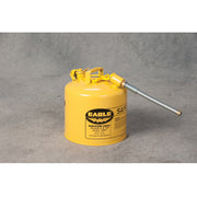 Eagle Type II Steel Safety Can for Diesel - 5 Gallon - 5/8" Metal Hose - Yellow - U251SX5Y
