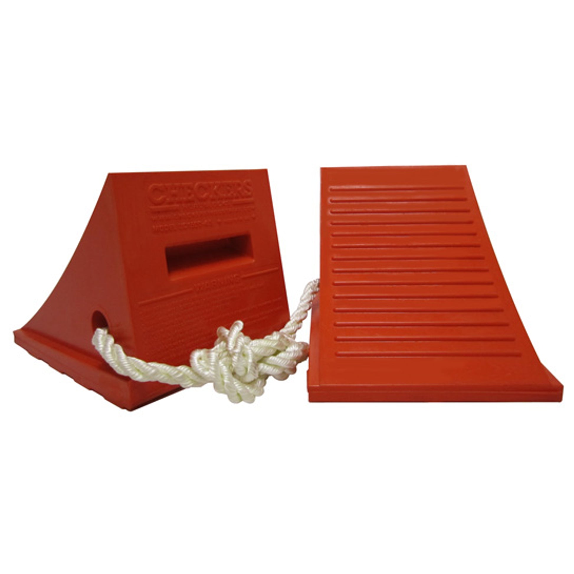 Wheel Chock - Gen Purpose - Urethane - 11.25"X8"X8.25" - 27"-35" Tire - 40K Lb Load - 3.5 Lb - Roped Pair - UC1600-P