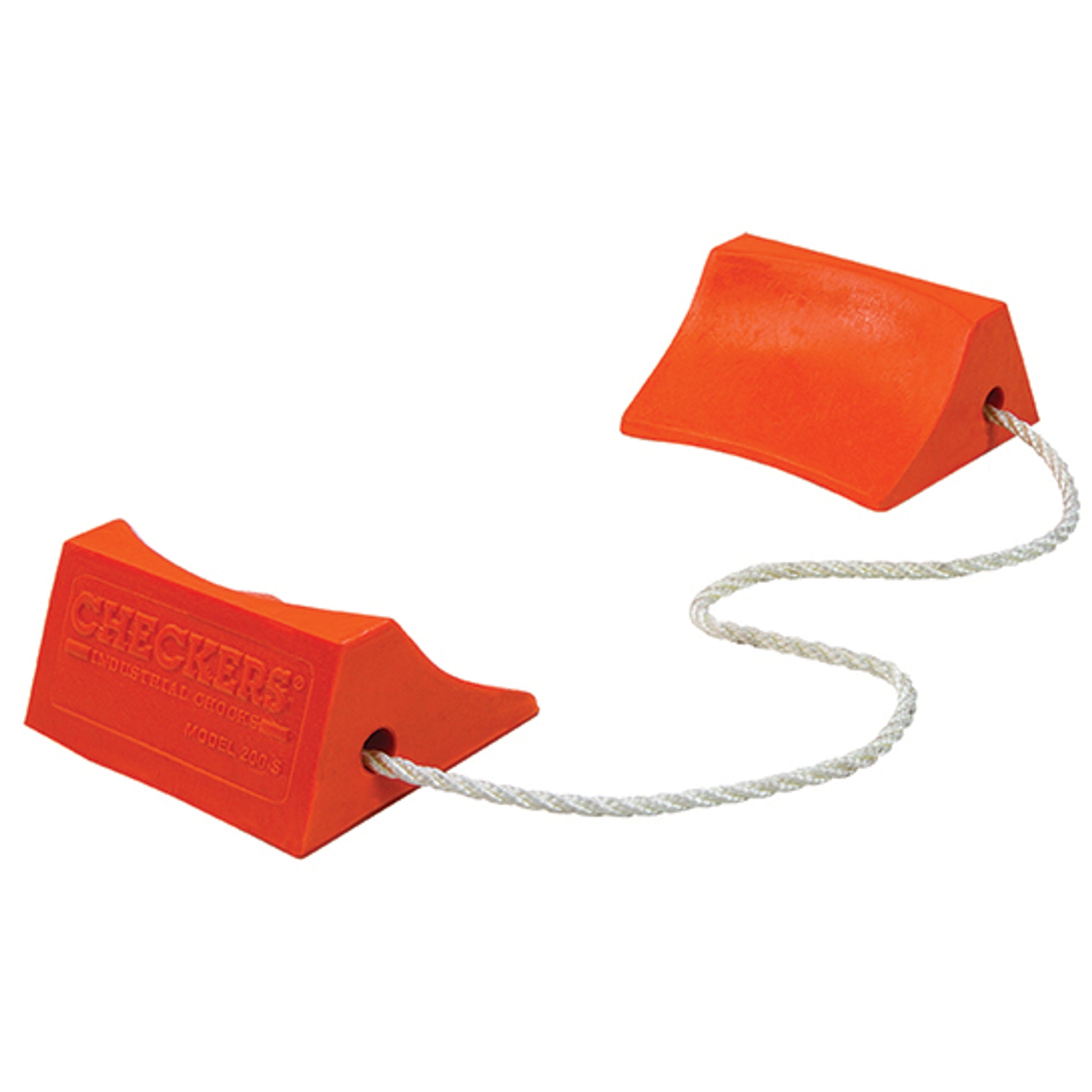 Wheel Chock - Aviation - 5.5" X 4.5" X 2.5" - Small Aircraft - Roped Pair - Orange - UC200-S
