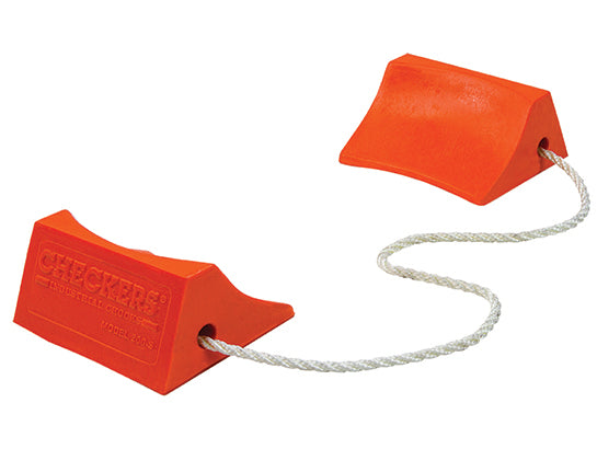 Wheel Chock - Aviation - 5.5" X 4.5" X 2.5" - Small Aircraft - Roped Pair - Orange - UC200-S