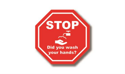 12" OCTAGON SIGNS - Octagon Sign "Stop - Did you wash your hands?" - LS-SIGN 144 #0688 -UEN