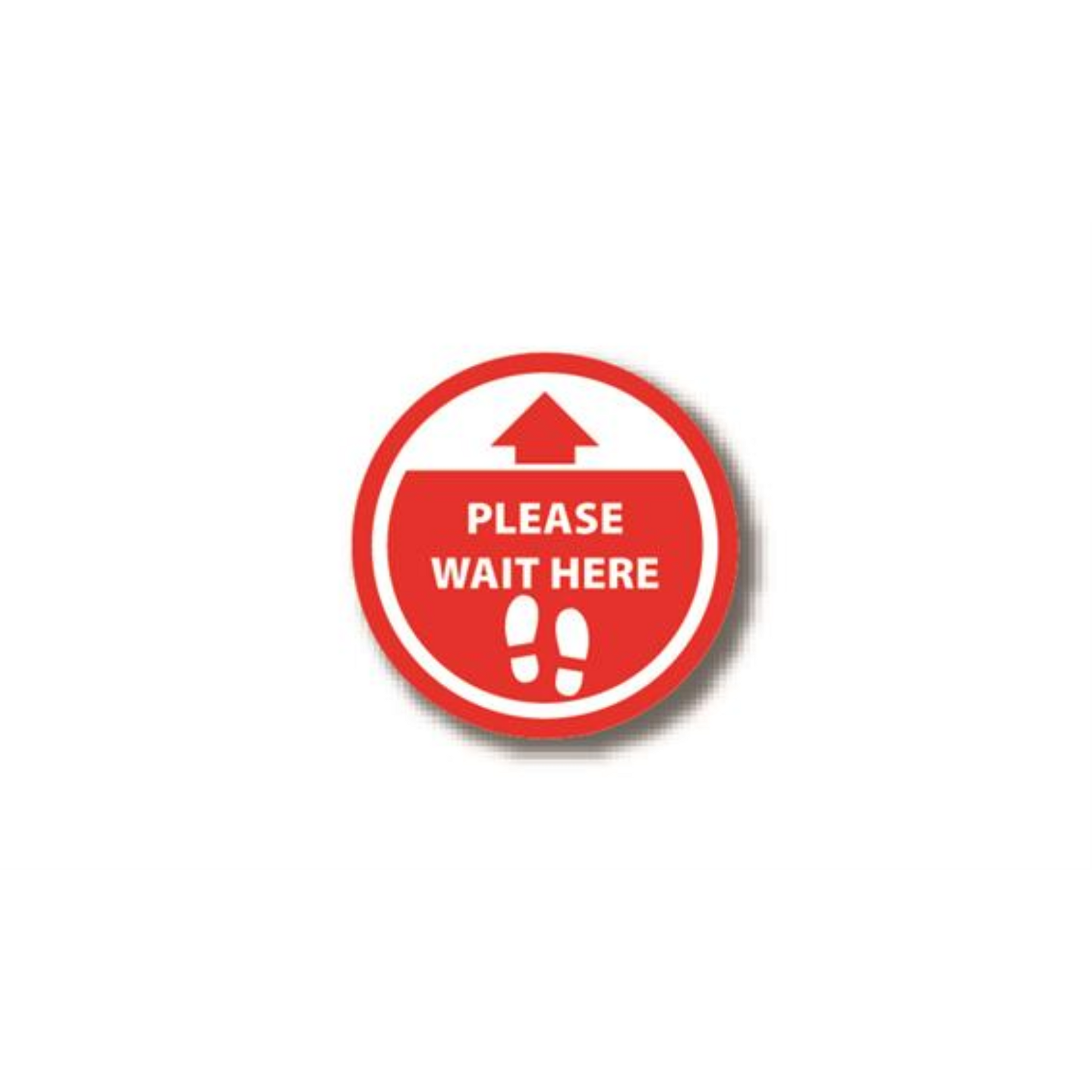 4" CIRCLE SIGNS -  Circle Sign "Please Wait Here" - LS-SIGN 16 #0722 -UEN