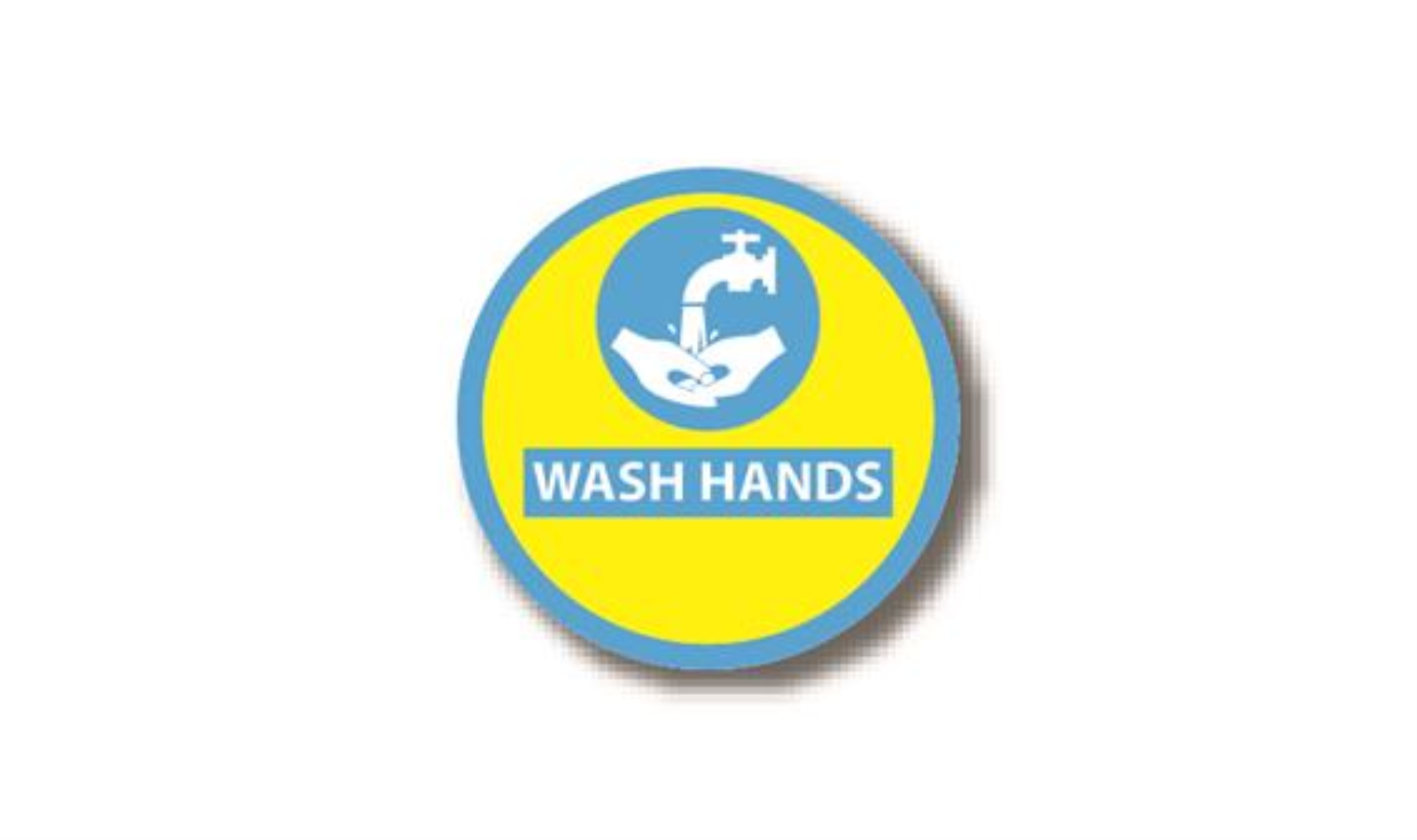4" CIRCLE SIGNS -  Circle Sign "Wash Hands" - LS-SIGN 16 #0749 -UEN