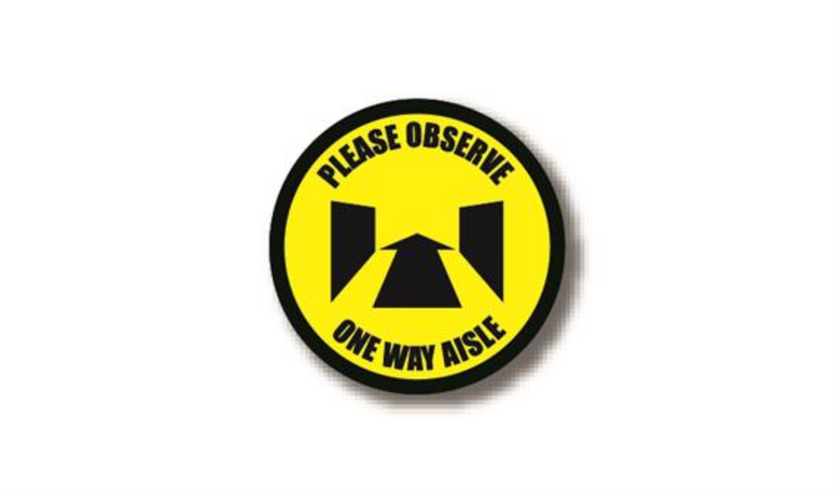 30" CIRCLE SIGNS -  Circle Sign "Please Observe One Way Aisle" - DSV-SIGN 900 #0765 -UEN