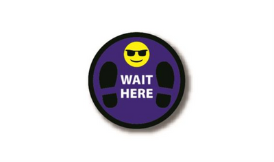 17" CIRCLE SIGNS - Circle Sign "Wait Here" - LS-SIGN 289 #0780 -UEN