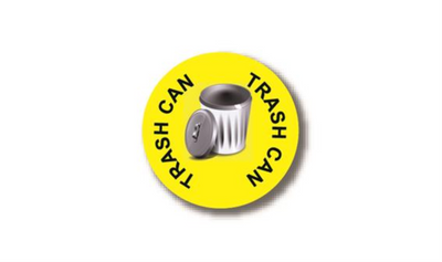 12" CIRCLE SIGNS - Circle Sign - Trash Can - LS-SIGN 144 #1663 -UEN