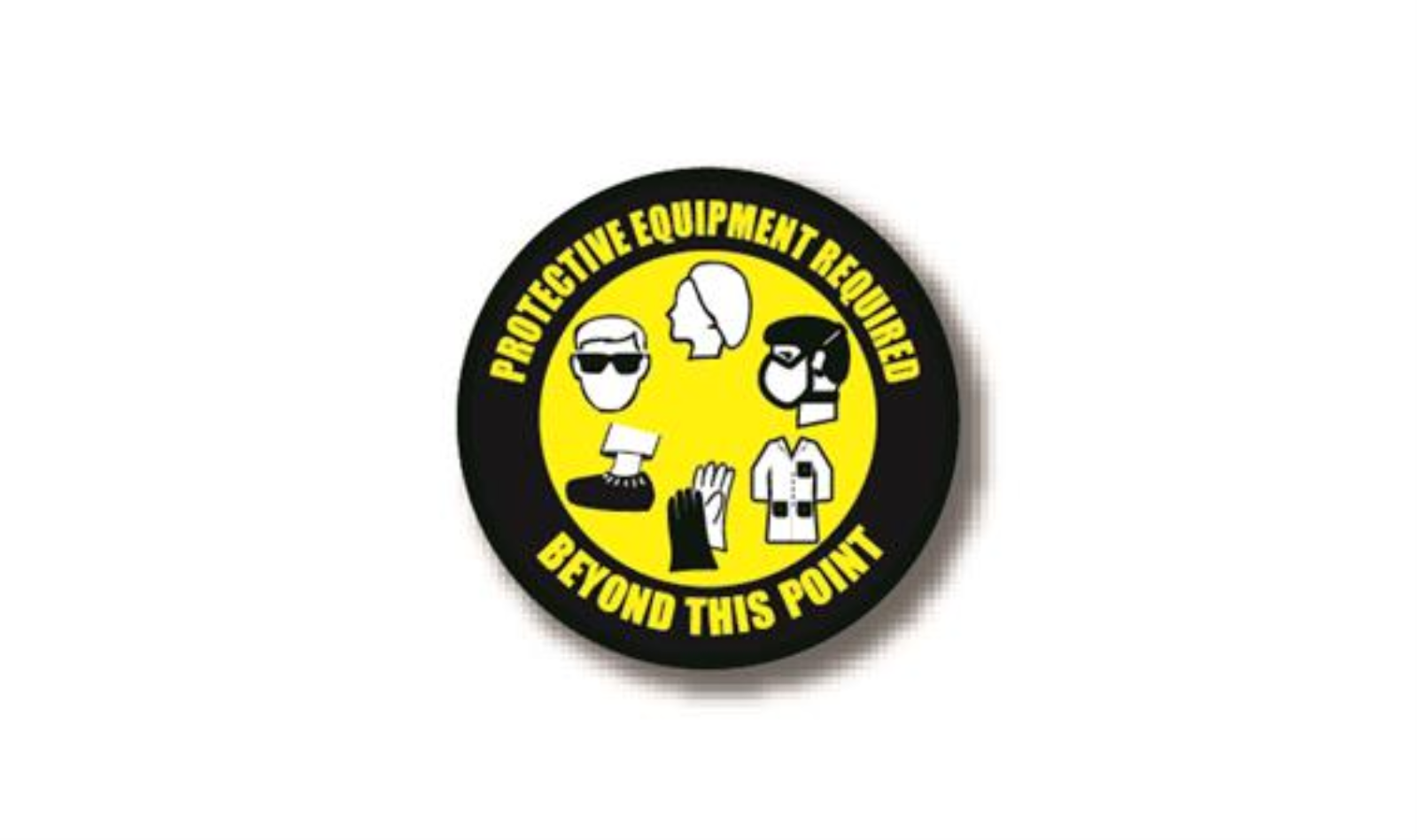24" CIRCLE SIGNS -  Circle Sign - Protective Equipment Required Beyond This Point - DSV-SIGN 576 #1708 -UEN