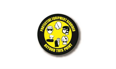 17" CIRCLE SIGNS - Circle Sign - Protective Equipment Required Beyond This Point - DSV-SIGN 289 #6073 -UEN