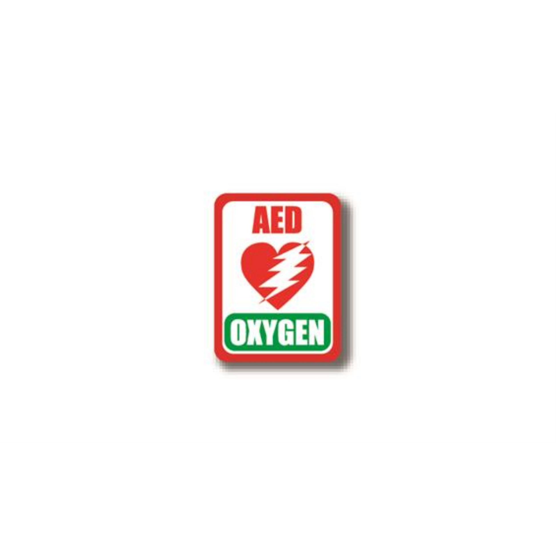 12" x 12" RECTANGLE SIGNS -  Rectangle Sign - AED OXYGEN - DSV-SIGN 144 #2308 -UEN