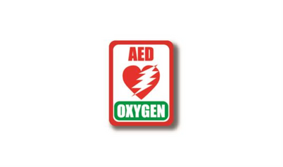 24" x 18" RECTANGLE SIGNS - Rectangle Sign - AED OXYGEN - DSV-SIGN 432 #2310 -UEN