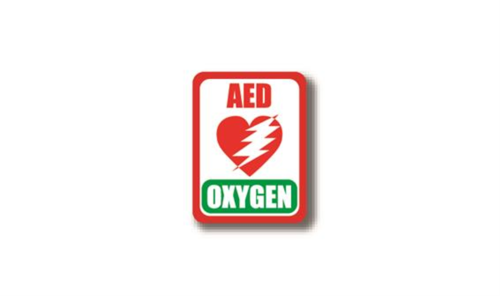 36" x 27" RECTANGLE SIGNS -  Rectangle Sign - AED OXYGEN - LS-SIGN 972 #2312 -UEN