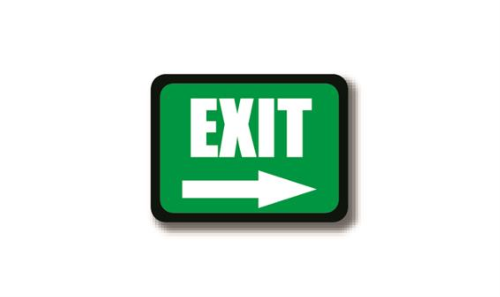 12" x 12" RECTANGLE SIGNS -  Rectangle Sign - (Green)EXIT(Arrow) - DSV-SIGN 144 #2362 -UEN