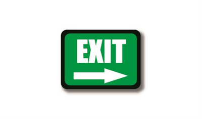 50" x 32" RECTANGLE SIGNS - Rectangle Sign - (Green)EXIT(Arrow) - LS-SIGN 1600 #2367 -UEN