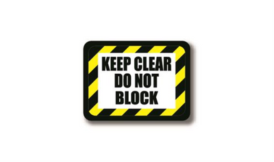 24" x 18" RECTANGLE SIGNS - Rectangle Sign - KEEP CLEAR DO NOT BLOCK (Hazard Colors) - DSV-SIGN 432 #2370 -UEN