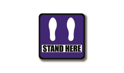 30" SQUARE SIGNS - Square Sign "Stand Here" - LS-SIGN 900 #2904 -UEN