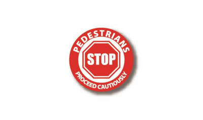 32" CIRCLE SIGNS - Circle Sign - STOP: Pedestrians Proceed Cautiously - LS-SIGN 1024 #3007 -UEN
