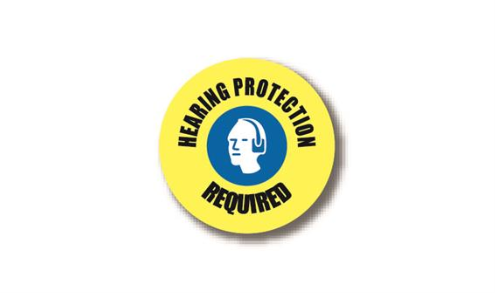 16" CIRCLE SIGNS -  Circle Sign - HEARING PROTECTION REQUIRED - LS-SIGN 256 #3065 -UEN