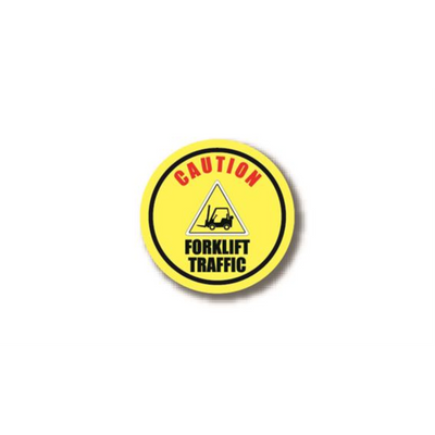 12" CIRCLE SIGNS -  Circle Sign - CAUTION FORKLIFT TRAFFIC - LS-SIGN 144 #3071 -UEN