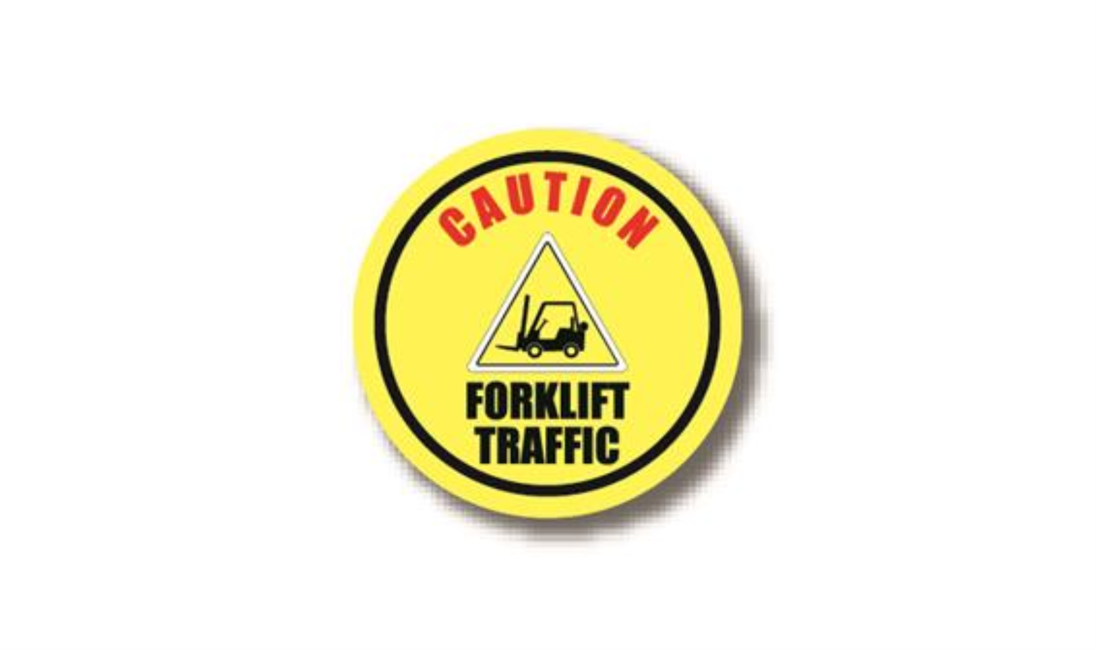 12" CIRCLE SIGNS -  Circle Sign - CAUTION FORKLIFT TRAFFIC - DSV-SIGN 144 #3071 -UEN