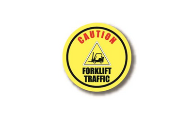 30" CIRCLE SIGNS - Circle Sign - CAUTION FORKLIFT TRAFFIC - DSV-SIGN 900 #3076 -UEN