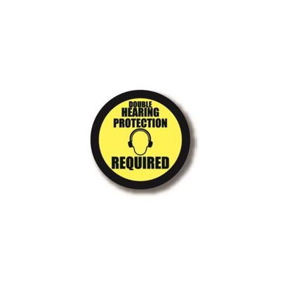 17" CIRCLE SIGNS -  Circle Sign - Double Hearing Protection Required - LS-SIGN 289 #3108 -UEN