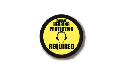 24" CIRCLE SIGNS - Circle Sign - Double Hearing Protection Required - DSV-SIGN 576 #3110 -UEN