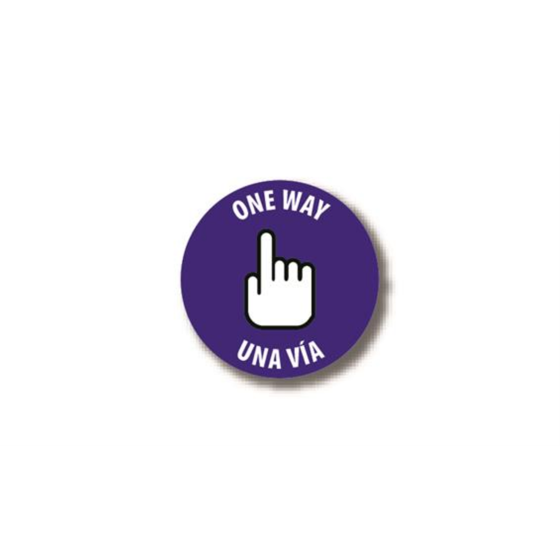 17" CIRCLE SIGNS -  Circle Sign "One Way" - Bilingual (English/Spanish) - LS-SIGN 289 #3818 -UEN