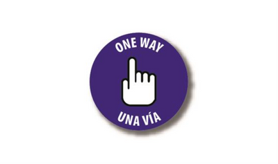 24" CIRCLE SIGNS - Circle Sign "One Way" - Bilingual (English/Spanish) - LS-SIGN 576 #3820 -UEN