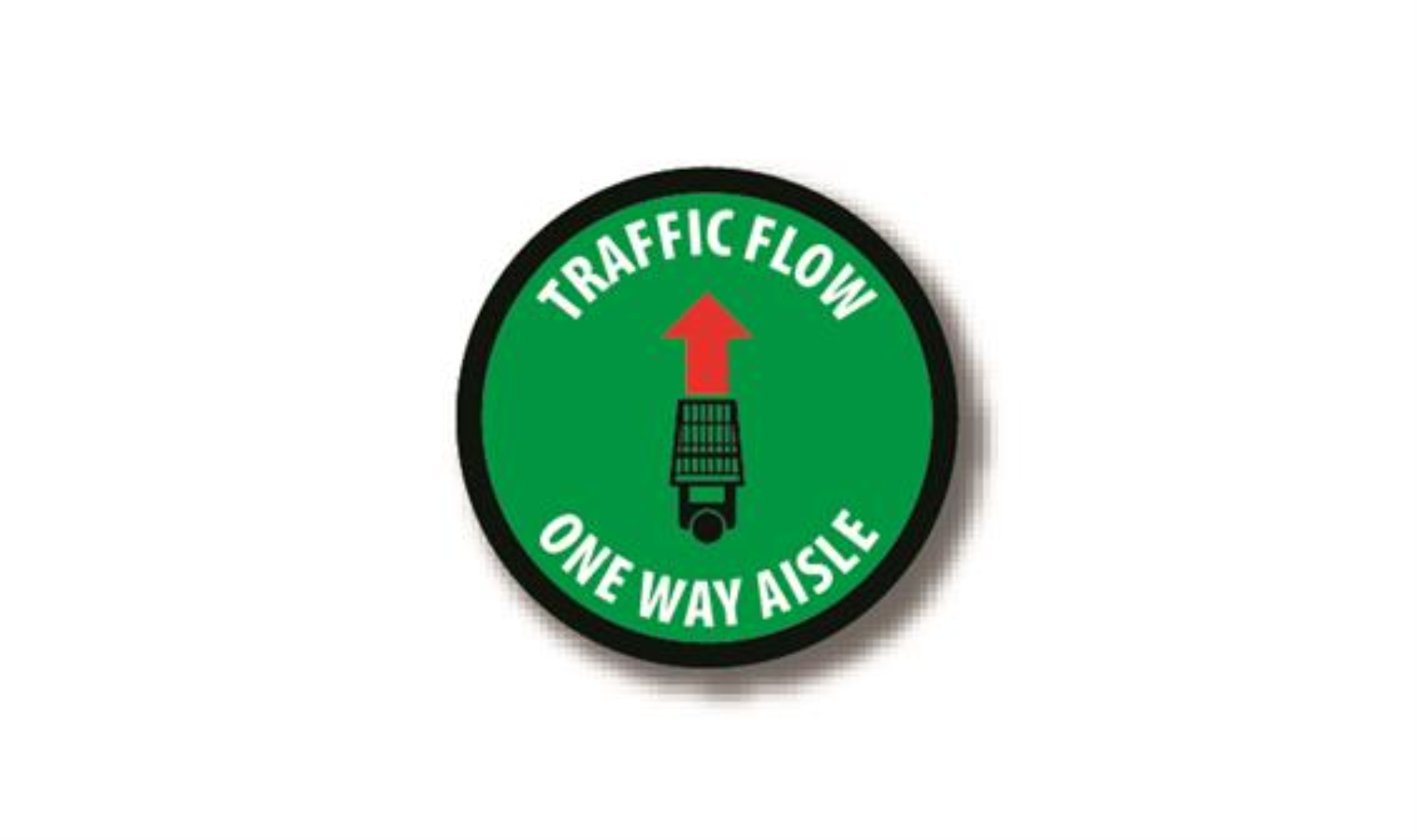 20" CIRCLE SIGNS -  Circle Sign "Traffic Flow One Way Aisle" - DSV-SIGN 400 #3882 -UEN