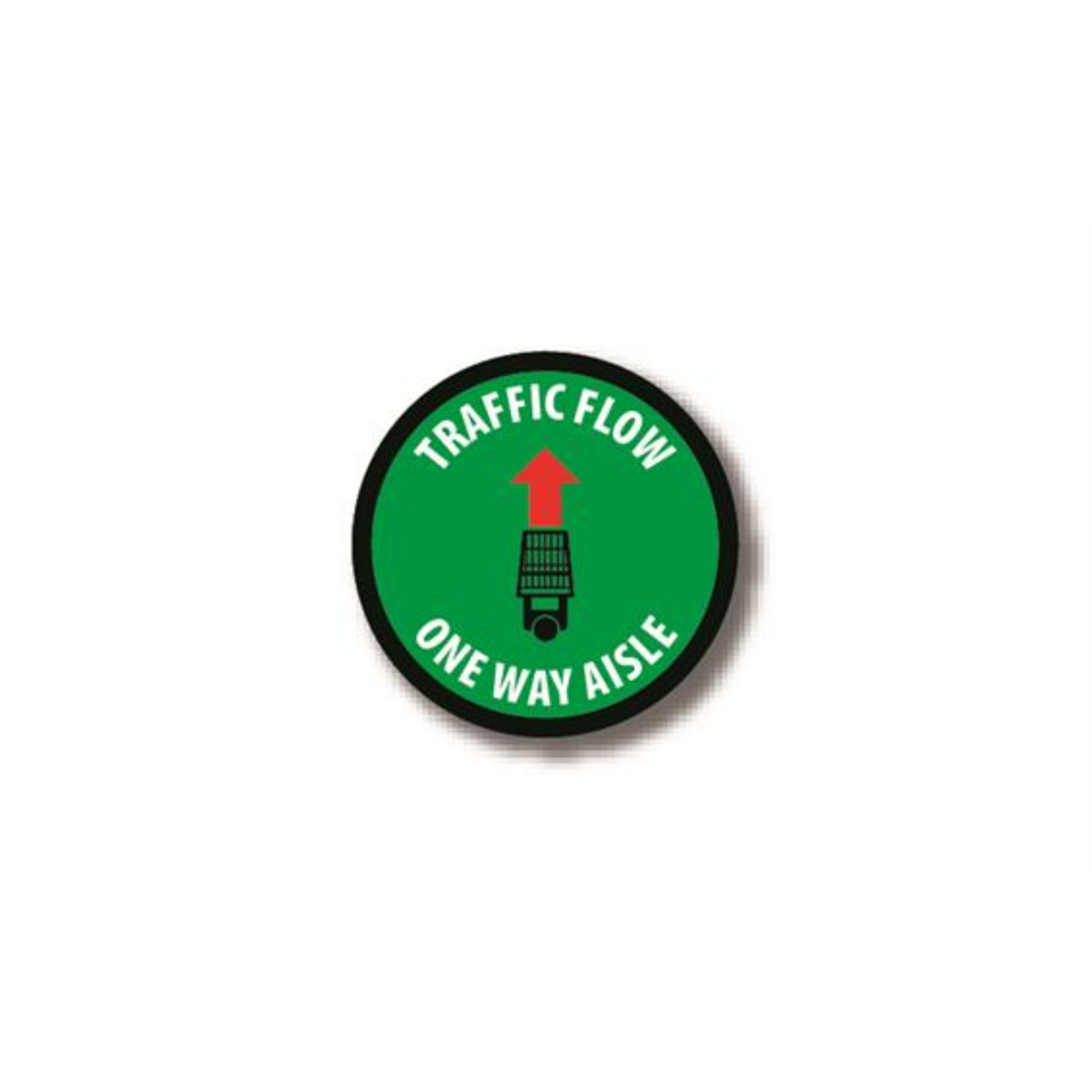 12" CIRCLE SIGNS -  Circle Sign "Traffic Flow One Way Aisle" - LS-SIGN 144 #3879 -UEN