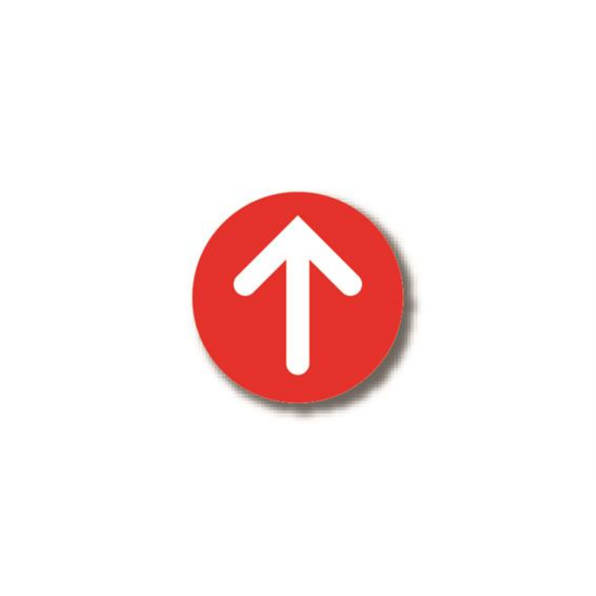 4" CIRCLE SIGNS - Circle Sign - Red Arrow - DSV-SIGN 16 #6138 -UEN