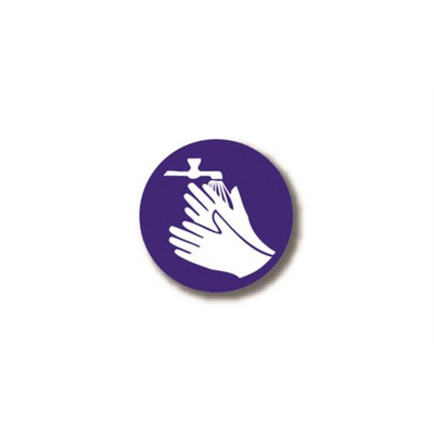 6" CIRCLE SIGNS -  Circle Sign - Washing Hands - DSV-SIGN 36 #6166 -UEN